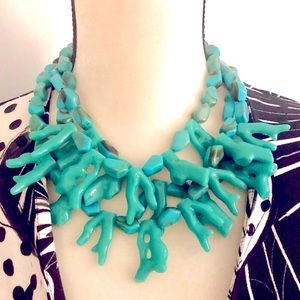 Turquoise Coral statement necklace